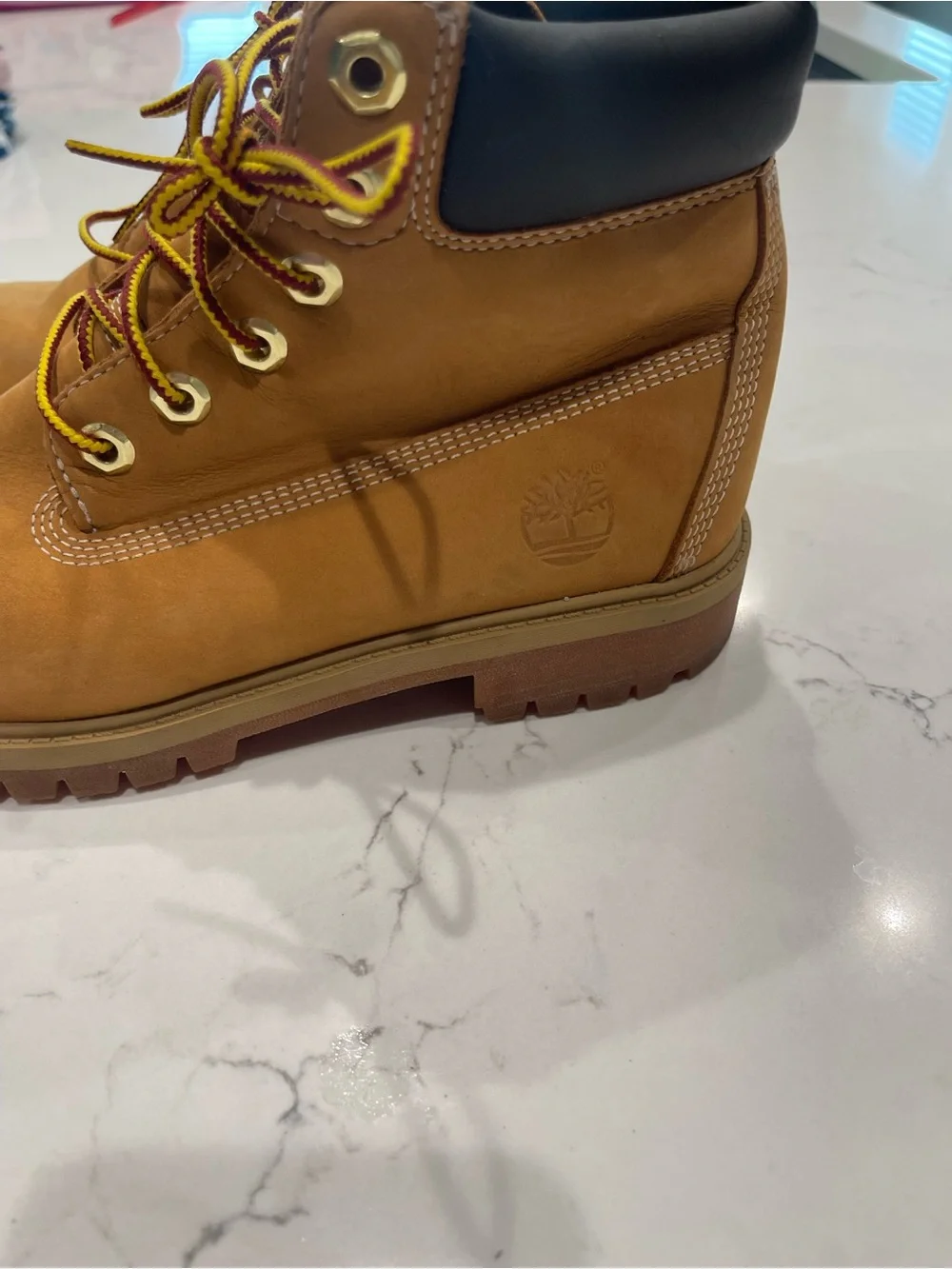 Timberland Wheat Brown Big Boy’s Lace-Up Work Boots